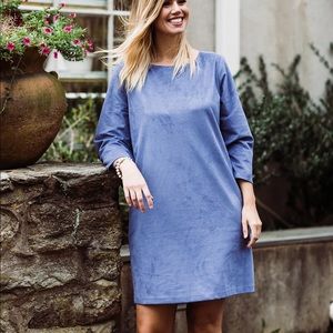 Anna Cate: Emma suede V-back dress